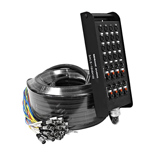 Seismic Audio - SALS-16x8x100 - 16 Channel 100' Pro Stage XLR Snake Cable (XLR & 1/4" TRS Returns) for Recording, Stage, Studio use