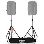 Pyle, 2 Speaker Stand Floor Pair – Dual Universal Pa Dj Floor Tripod Stands, Adjustable Height – Heavy Duty & Lightweight, Portable w/Case, Stable