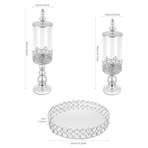 Cake Stand Set Dessert Table Display Set 11 PCS Silver Treat Stands for Dessert Metal Cake Dish for Birthday Party Wedding Ceremony - Image 3