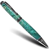 Bendecidos Hand Crafted Royal Ballpoint Luxury Pen | Emerald Maple Burl Wood With Black Titanium...