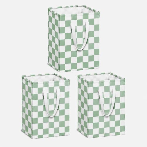 Image of MAIZMZ 3 Pack Sage Green Storage Bins, 14.6 inchx12.6 inchx19.7 inch Waterproof Lining Laundry Baskets for Girls Room, Gifts