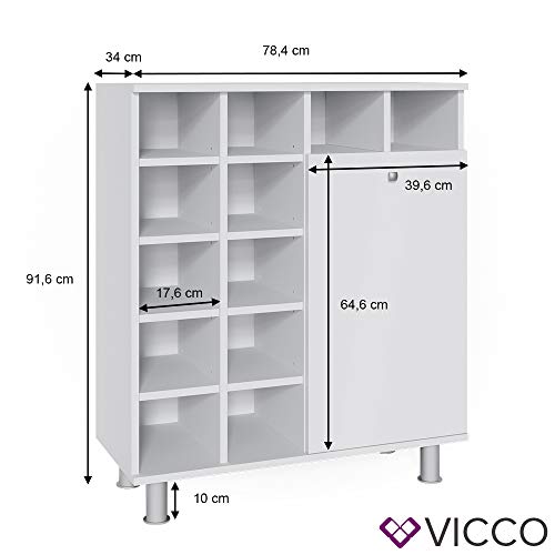 Vicco Wäscheschrank Fynn Badschrank mit Wäschekorb Badezimmerschrank Badmöbel (Weiß) – Bild 4