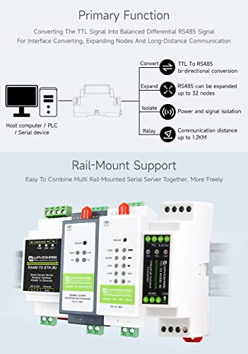 Waveshare Rail-Mount TTL to RS485 Isolated Converter, Multi-Isolation Protection, Compatible with TTL/RS485 Standard - Image 6