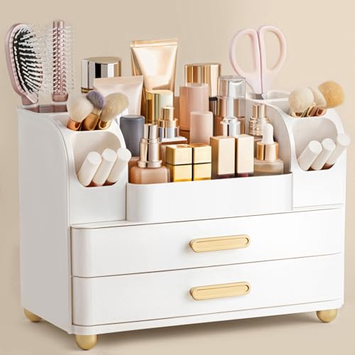 HBlife Makeup Organizer for Vanity with Brush Holder,...
