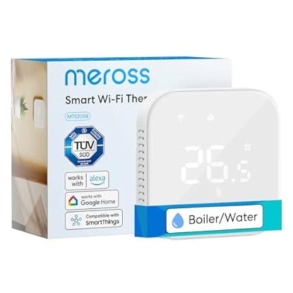 Foto di Meross Termostato WiFi, Termostato Caldaia WiFi, Termostati Smart per il Riscaldamento dell'acqua a Pavimento, Compatibile con Alexa e Google Home, LED Digitale Vetro Touchscreen