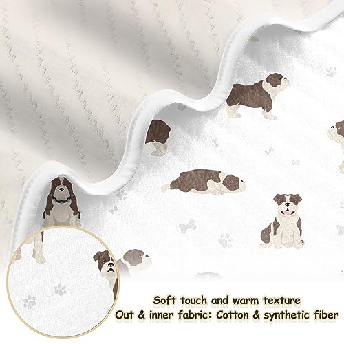Image of Swaddle Blanket for English Bulldog Dogs Baby Receiving Blanket Muslin Baby Swaddles Soft Cotton Breathable Nursery Blankets for Unisex Boys and Girls 30x40 Inch