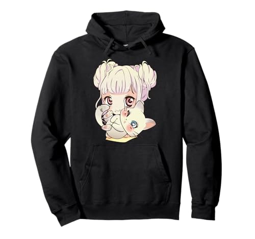 Lindo Anime y Gatos Amante Manga kawaii Graphic Otaku Sudadera con Capucha