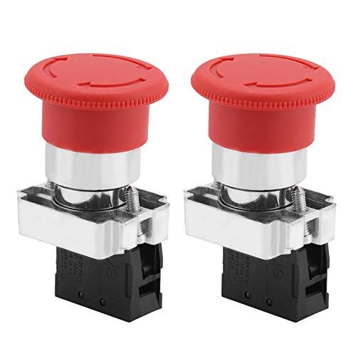 Belika Not-Aus-Schalter-2PCS Red Sign Not-Aus-Schalter-Taste 22MM XB5 Cover
