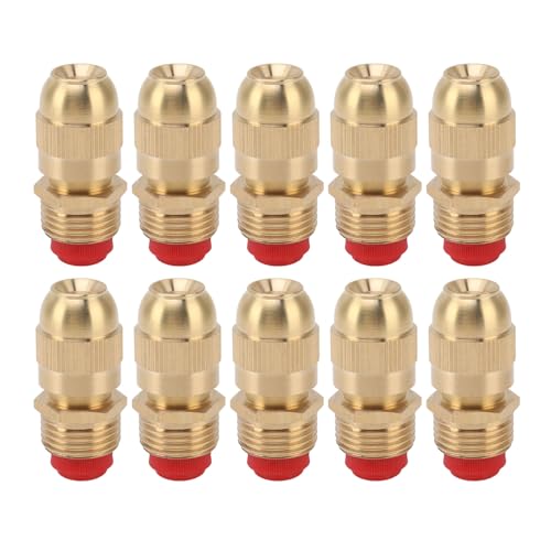 PinzqTrading 10Pcs G1/2 Male Thread Sprinkler Nozzle, Adjustable Garden Irrigation Water Spray Head, All Copper Sprayer Nozzle with 360° Coverage for Lawn Yard and Green Areas (Big Body)