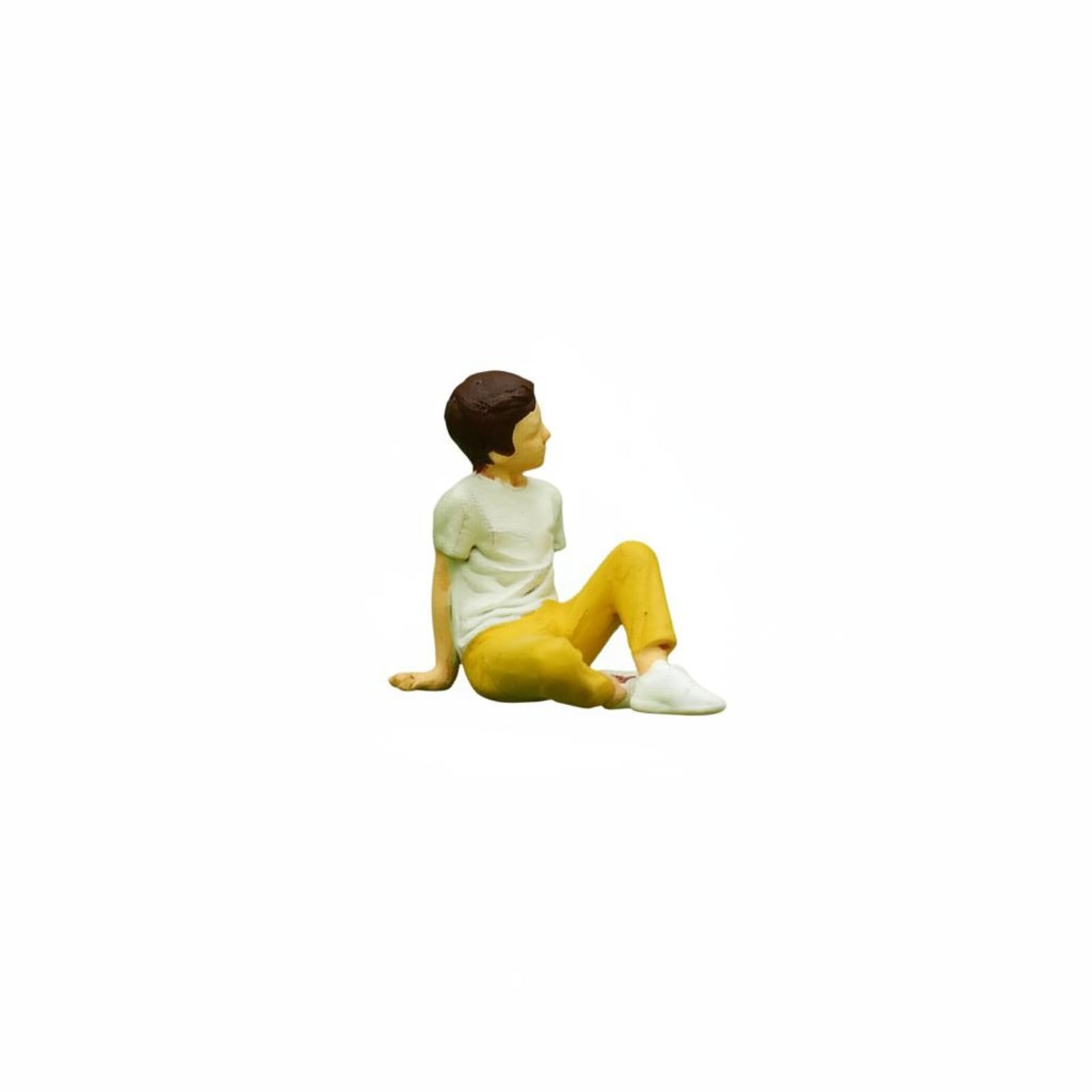 6 pieces scene-setting accessory 1:64 people figures scene prop 1:64 scale miniature figure realistic intricacy mini camping figures detailed painted finish, 1-64, sitting boy b