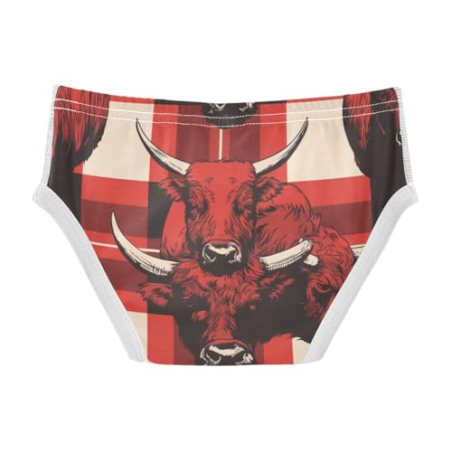 KLL Buffalo Plaid Little Boys Comfort Nighttime Underwear Breathable Children Undies2