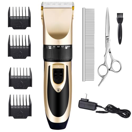 Highdas Dog Clippers for Grooming Low Noise, Cordless Electric Dog Grooming Kit Clippers...