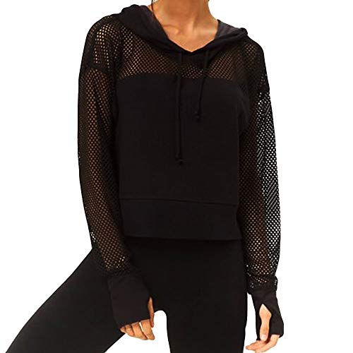 MILONT Camiseta de manga corta para mujer con estampado hueco para mujer, Negro, M Cover