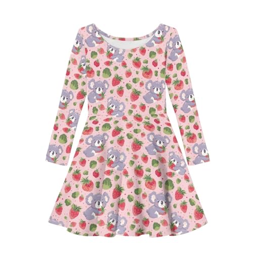 Dress for Girls 3-16 Long Sleeve Loose Fit Round Neck Casual
