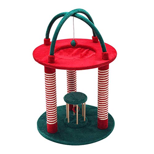 Marco de escalada del gato del árbol de gato, navidad especial de gato de la escalada del gato Nido del gato Árbol de gato integrado, marco de gato pequeño Cat Scratchard, adecuado para regalos de mas