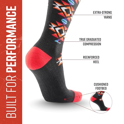 Image of MudGear Graduated Compression Socks, Durable, Sweat-Resistant OCR Performance Socks with Cushioned Footbed, Made in USA