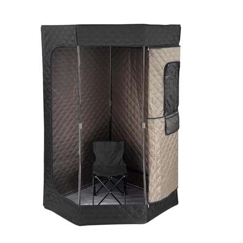Sauna Box for Home,Portable Steam Sauna Kit - with Remote Control, Folding Chair, 3L 1200W Steamer, Home Spa Relaxation for Indoor Garage