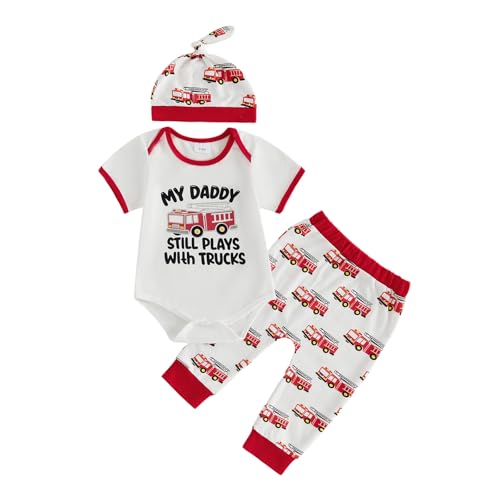 Image of Amnnchya Newborn Baby Boy Clothes Fishing Short Sleeve Romper Shirt Tops Pants Summer Spring Outfits Cute Hat Set