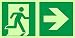 Señales de salida de emergencia de Anro | Flecha derecha | Brillan en la oscuridad y autoadhesivos | Señal de PVC de seguridad y advertencia | 150 x 300 mm