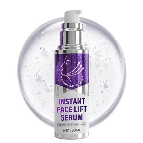 Instant Face Lift Serum, Firming Face Serum for Skin Tightening, Smooths Appearance of Fine Lines & Pores, Supports Youthful Looking Skin
