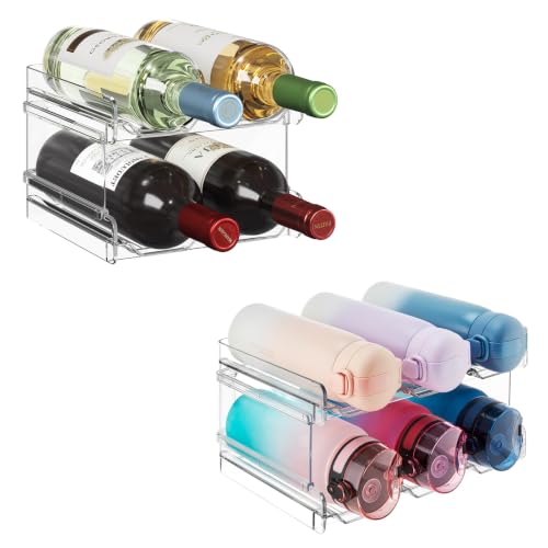 Lifewit Organizador de Botellas de Vino & Botellero apilable de plástico para Nevera