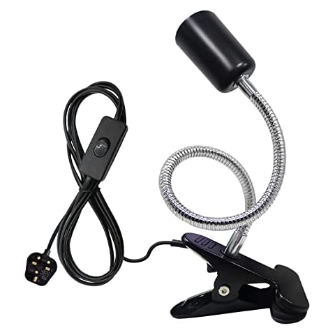 LAKONEI Clip on E27 Lamp Holder with Adjustable Neck Cover