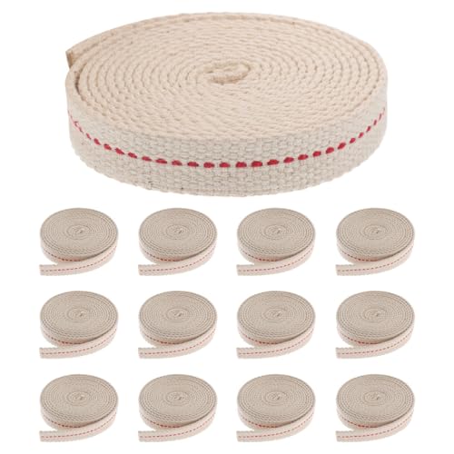 CRAFTHROU 15 Rollos Mechas Planas de Algodón Beige para Lámparas de Aceite Vintage, Fáciles de Instalar y Compatibles Lámparas de Queroseno para Camping y Uso al Aire Libre