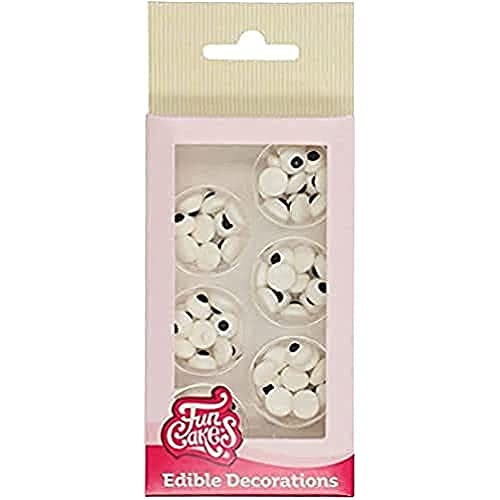 FunCakes Ojos de Caramelo: Listos para usar en la decoración de tartas de caramelo, perfectos para un Halloween espeluznante o monstruosos cupcakes, magdalenas y más, certificado sin gluten, set/64