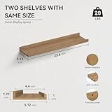 RICHER HOUSE Oak Floating Shelves for Wall Set of 2, 60 CM Wood Floating Shelves Modern for Photo Ledge Display, Wall Decor, for Room Decor, Living Room, Bedroom, Bathroom, Kitchen, Laundry - Image 3