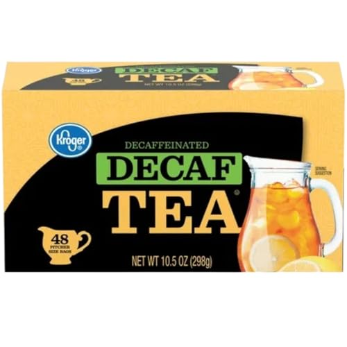Decaf Tea Bags, Naturally Caffeine-Free, Premium Herbal & Black Tea, Rich Flavor, Soothing & Smooth, Individually Wrapped for Relaxing Hot or Iced Tea, 48 Count