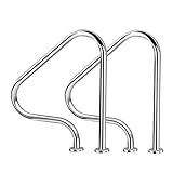 HWF Handläufe für Pools, Pool Haltegriff Edelstahl Poolhandläufe für Einbaupool, 2 PCS Edelstahl Handläufe für Schwimmbäder Rostbeständiges langlebiges Gut