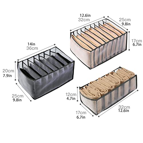 Caja de separación de malla para ropa interior camisetas y vaqueros de hogar 3 ud 4