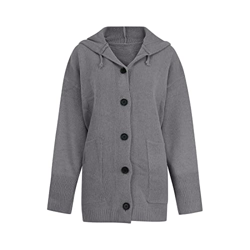 Ymosrh Women's Long Sleeve Sweater Color Long-Sleeved Pocket Shawl Loose Cardigan Knitted Sweater Cropped Sweaters3