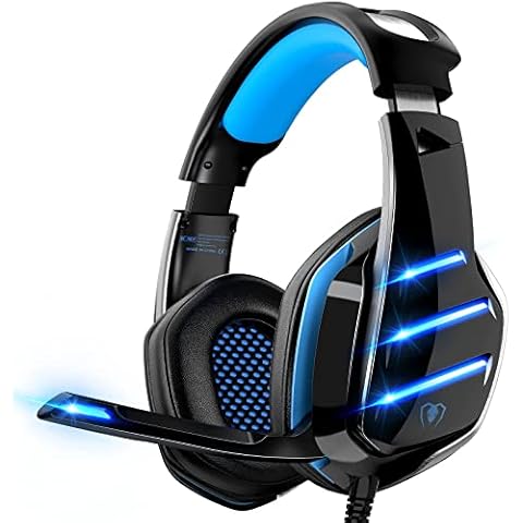 Auriculares gaming con micrófono y luces LED para PS4, PS5, PC, Xbox One Cover
