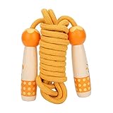 Cuerdas para saltar para niños Mango de madera Cuerda para saltar colorida Fitness Niños Estudiantes Saltar Juguete al aire libre 3 metros para juegos y fiestas (Giraffenorange)