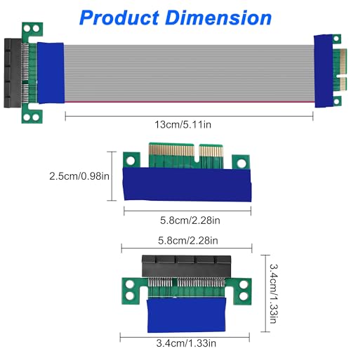 PCIe - Cavo di prolunga flessibile PCI-E Express maschio a femmina, GPU, montaggio verticale, prolunga per scheda grafica, 19 cm/7,48 pollici - Scheda video - Immagine 6