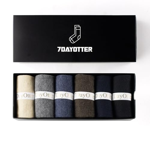 7DayOtter 98% Cotton Rich Dress Socks for Business Mens Womens Casual Socks 6Pack2