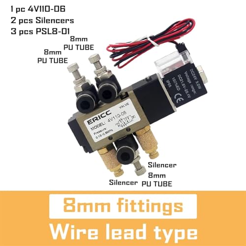 Électrovanne 5 ports 2 positions 4V110-06 à commutation rapide DC12V - 3