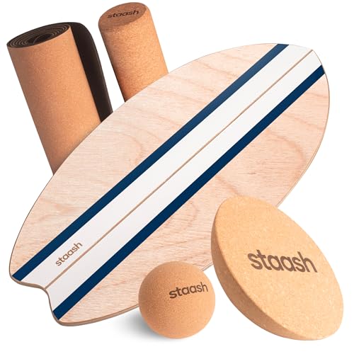 STAASH® Balance Board Holz – Pro Gleichgewichtstrainer inkl....