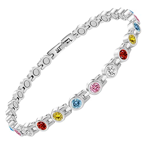JEROOT Fußkettchen für Damen Silberfarben - Magnetarmband Damen Edelstahl...