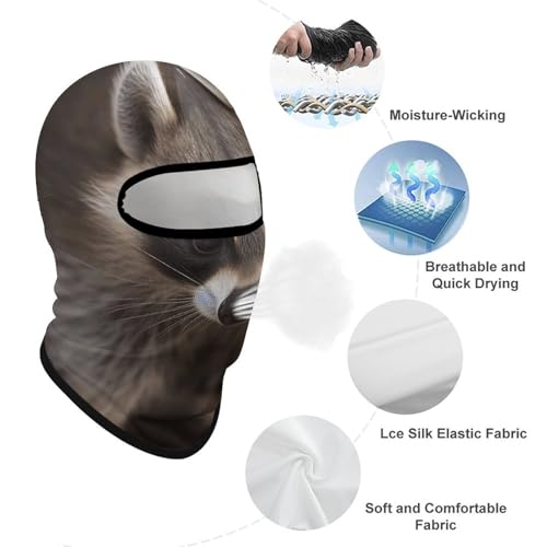 Cub Raccoon Balaclava para Hombres y Mujeres, Máscara Facial de Protección Solar Transpirable con Cubreboca Integral para Senderismo, Ciclismo, Correr y Conducir miniatura 3