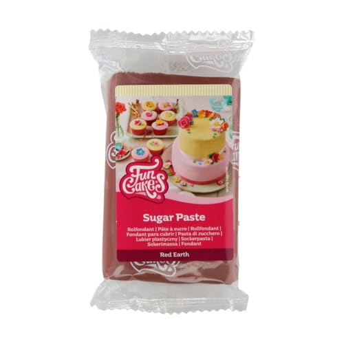 FunCakes Rollfondant Red Earth einfach zu verwenden glatt flexibel weich und geschmeidig perfekt zum Verzieren von Torten Halal Kosher und Glutenfrei 250 g Packung 1