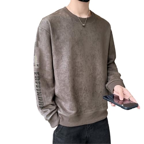 Sweat-shirt à col rond pour hommes chemise de sport coupe ample et casual mode printemps