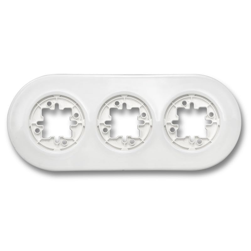 Cadre 3 éléments Fontini Do en porcelaine blanche en saillie pour interrupteur