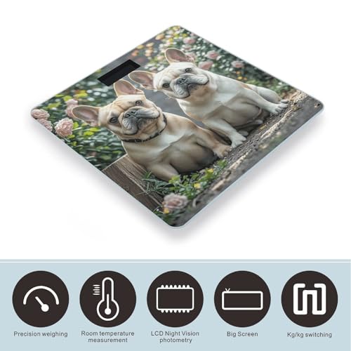 Báscula de baño digital con diseño bulldog francés miniatura 3