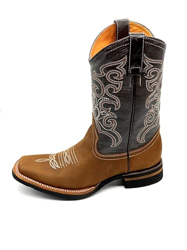 Western Rodeo Square Toe Leather Boots2