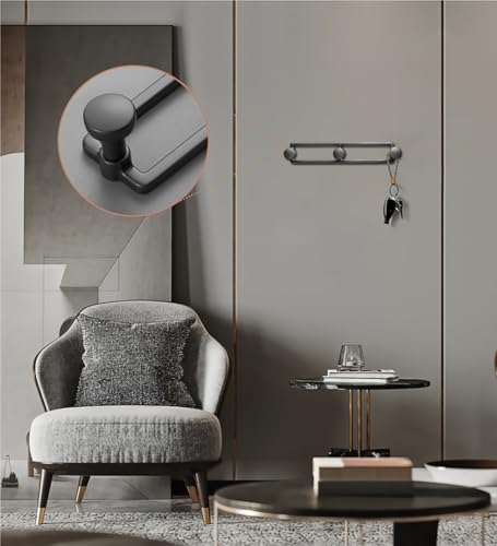 Ganchos dorados para colgar en la pared, ganchos de metal resistentes para toallas, 20 kg de capacidad, elegantes ganchos individuales para entrada, sala de estar, cocina, dormitorio, baño (3 ganchos)