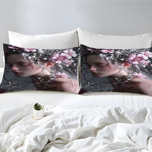 Housse de couette 220x240 fille grise en microfibre respirante - 6