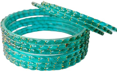 Image of JPS Plain and Glossy Finished Raindrop Glass Bangles Set for Women & Girls | Traditional Ethnic Chudi for Wedding, Party & Regular- Set of 12 Pcs of One Colour | Wedding Special