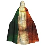 JEJEA アイルランド国旗プリント フード付きマント ロングケープ クリスマス ハロウィン マント コスチューム フード付きケープ 仮面舞踏会